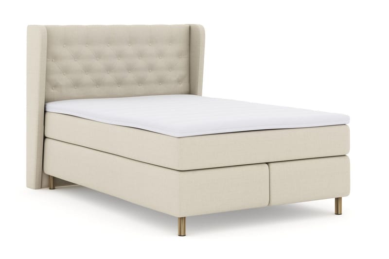 Select No 3 Komplett Sengepakke 140x200 Fast/Medium - Beige/Kobberben - Møbler - Senger - Kontinentalsenger