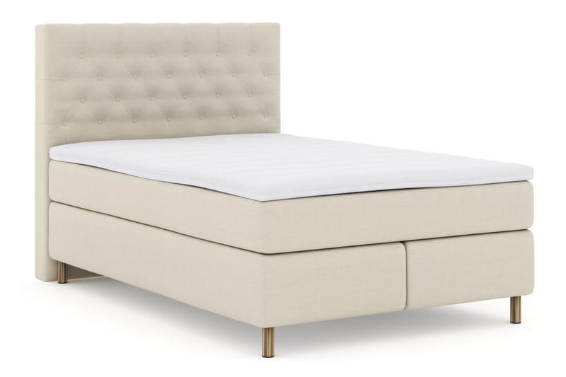 Select No 3 Komplett Sengepakke 140x200 Fast/Medium - Beige/Kobberben - Møbler - Senger - Kontinentalsenger