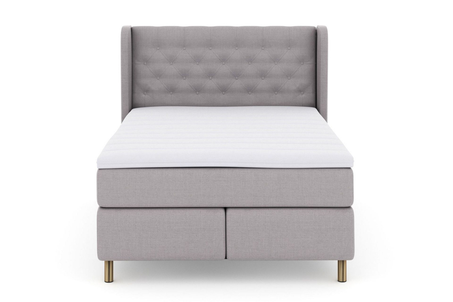 Select No 3 Komplett Sengepakke 140x200 Fast/Medium - Lysegrå/Kobberben
