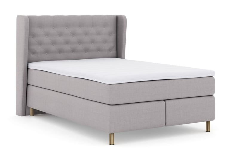 Select No 3 Komplett Sengepakke 140x200 Fast/Medium - Lysegrå/Kobberben - Møbler - Senger - Komplett sengepakke