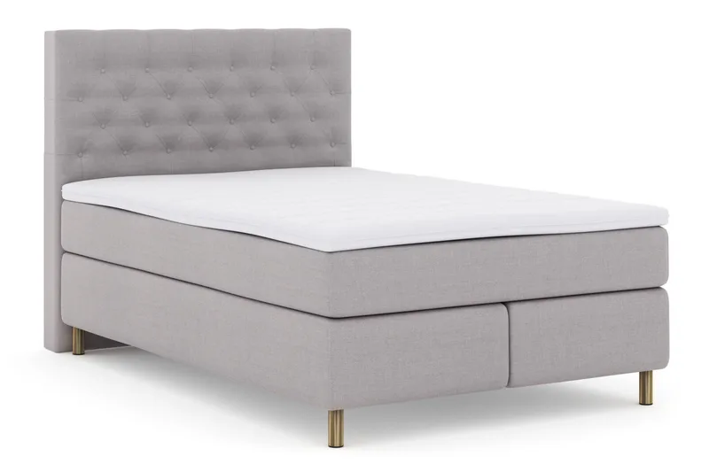 Select No 3 Komplett Sengepakke 140x200 Fast/Medium - Lysegrå/Kobberben - Møbler - Senger - Kontinentalsenger