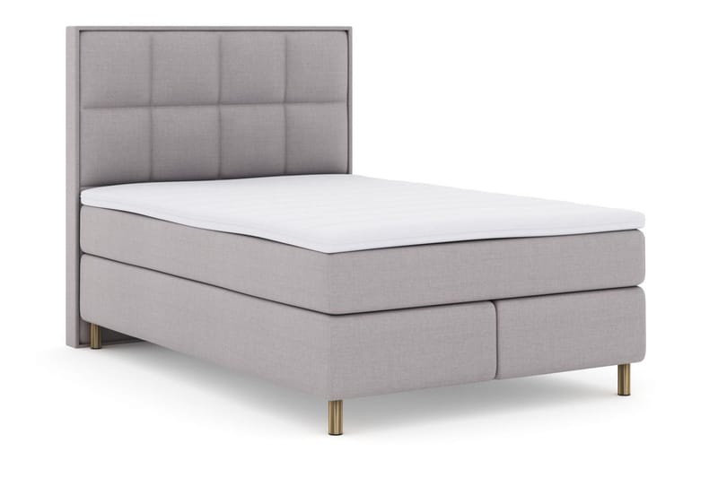 Select No 3 Komplett Sengepakke 140x200 Fast/Medium - Lysegrå/Kobberben - Møbler - Senger - Kontinentalsenger