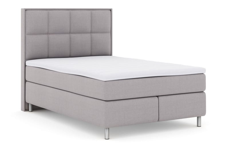 Select No 3 Komplett Sengepakke 140x200 Fast/Medium - Lysegrå/Metallben - Møbler - Senger - Kontinentalsenger