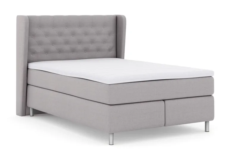 Select No 3 Komplett Sengepakke 140x200 Fast/Medium - Lysegrå/Metallben - Møbler - Senger - Kontinentalsenger
