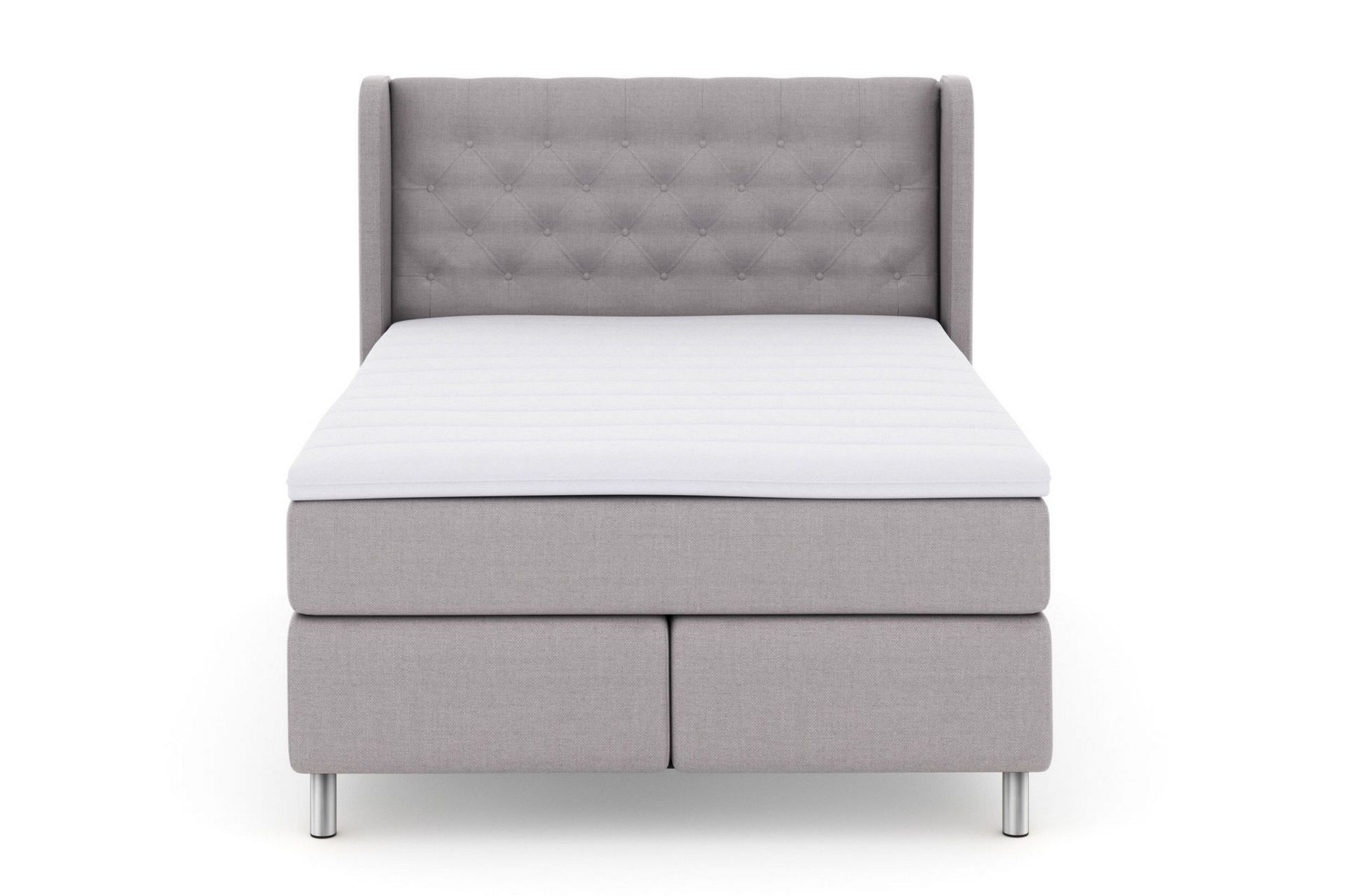 Select No 3 Komplett Sengepakke 140x200 Fast/Medium - Lysegrå/Metallben