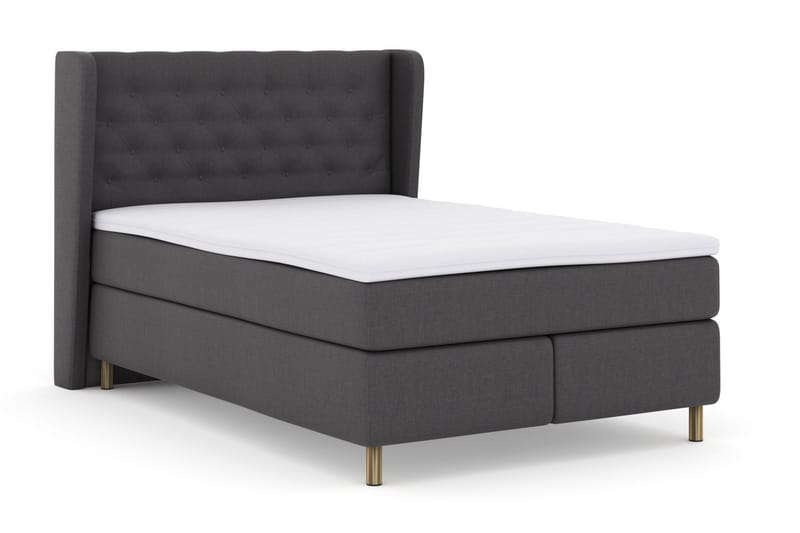 Select No 3 Komplett Sengepakke 140x200 Fast/Medium - Mørkegrå/Kobberben - Møbler - Senger - Komplett sengepakke