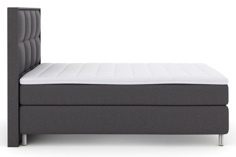 Select No 3 Komplett Sengepakke 140x200 Fast/Medium - Mørkegrå/Metallben - Møbler - Senger - Kontinentalsenger