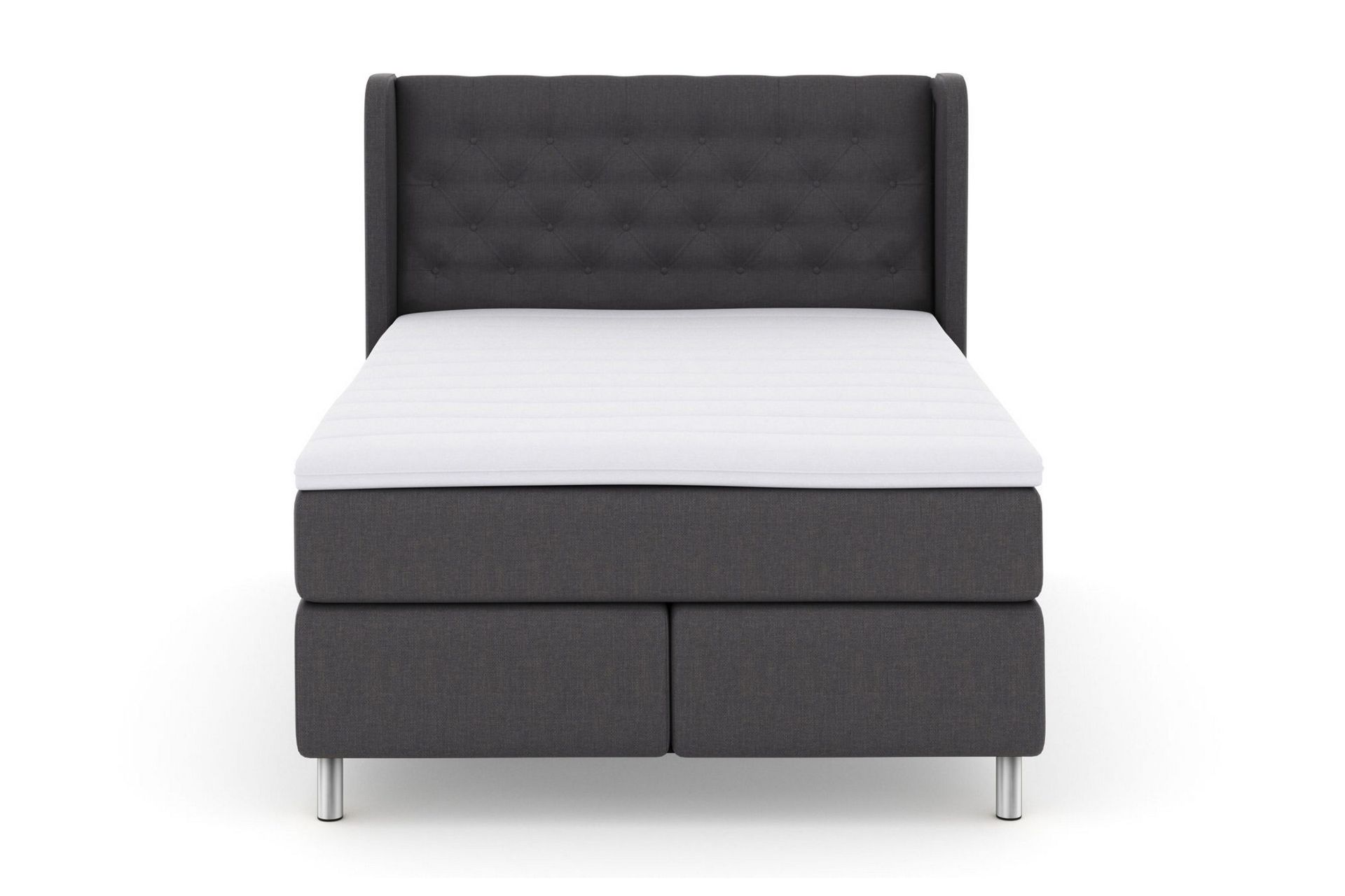Select No 3 Komplett Sengepakke 140x200 Fast/Medium - Mørkegrå/Metallben