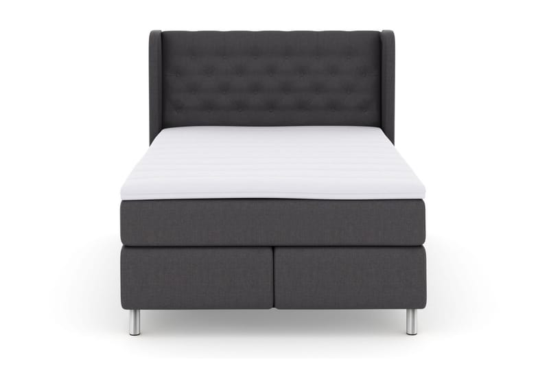 Select No 3 Komplett Sengepakke 140x200 Fast/Medium - Mørkegrå/Metallben - Møbler - Senger - Komplett sengepakke
