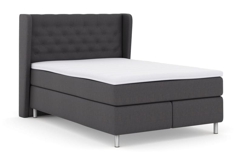 Select No 3 Komplett Sengepakke 140x200 Fast/Medium - Mørkegrå/Metallben - Møbler - Senger - Komplett sengepakke