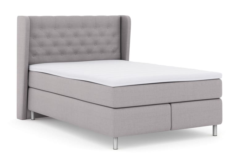 Select No 3 Komplett Sengepakke 140x200 Medium - Lysegrå/Metallben - Møbler - Senger - Komplett sengepakke