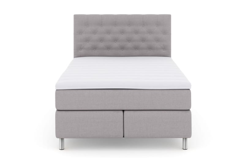 Select No 3 Komplett Sengepakke 140x200 Medium - Lysegrå/Metallben - Møbler - Senger - Komplett sengepakke
