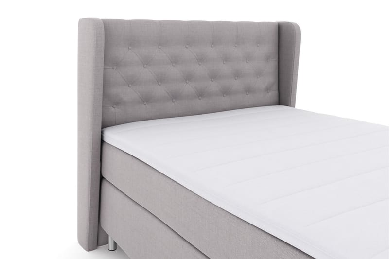 Select No 3 Komplett Sengepakke 140x200 Medium - Lysegrå/Metallben - Møbler - Senger - Komplett sengepakke