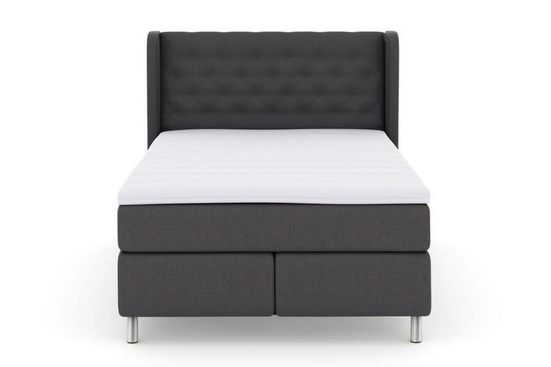 Select No 3 Komplett Sengepakke 140x200 Medium - Mørkegrå/Metallben - Møbler - Senger - Kontinentalsenger