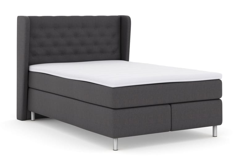 Select No 3 Komplett Sengepakke 140x200 Medium - Mørkegrå/Metallben - Møbler - Senger - Komplett sengepakke