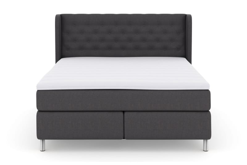 Select No 3 Komplett Sengepakke 160x200 Fast - Mørkegrå/Metallben - Møbler - Senger - Komplett sengepakke