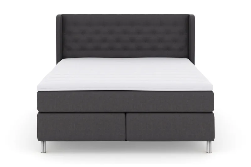 Select No 3 Komplett Sengepakke 160x200 Fast - Mørkegrå/Metallben - Møbler - Senger - Kontinentalsenger