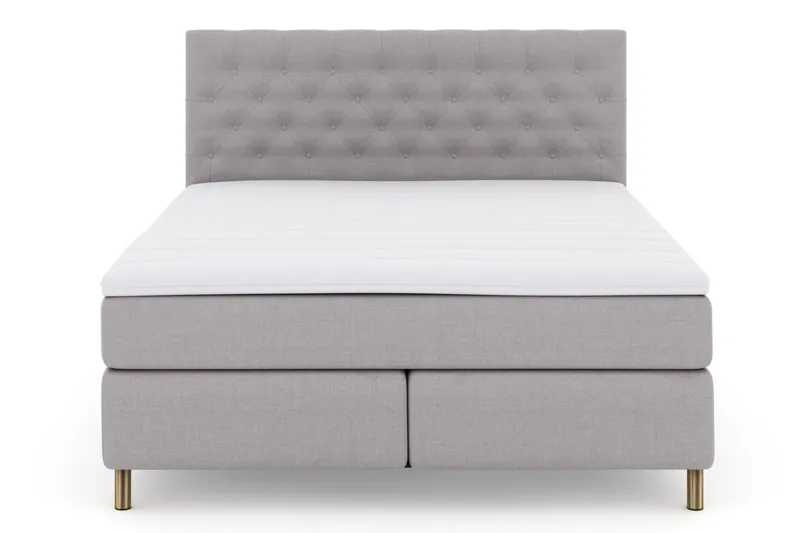 Select No 3 Komplett Sengepakke 160x200 Fast/Medium - Lysegrå/Kobberben - Møbler - Senger - Kontinentalsenger