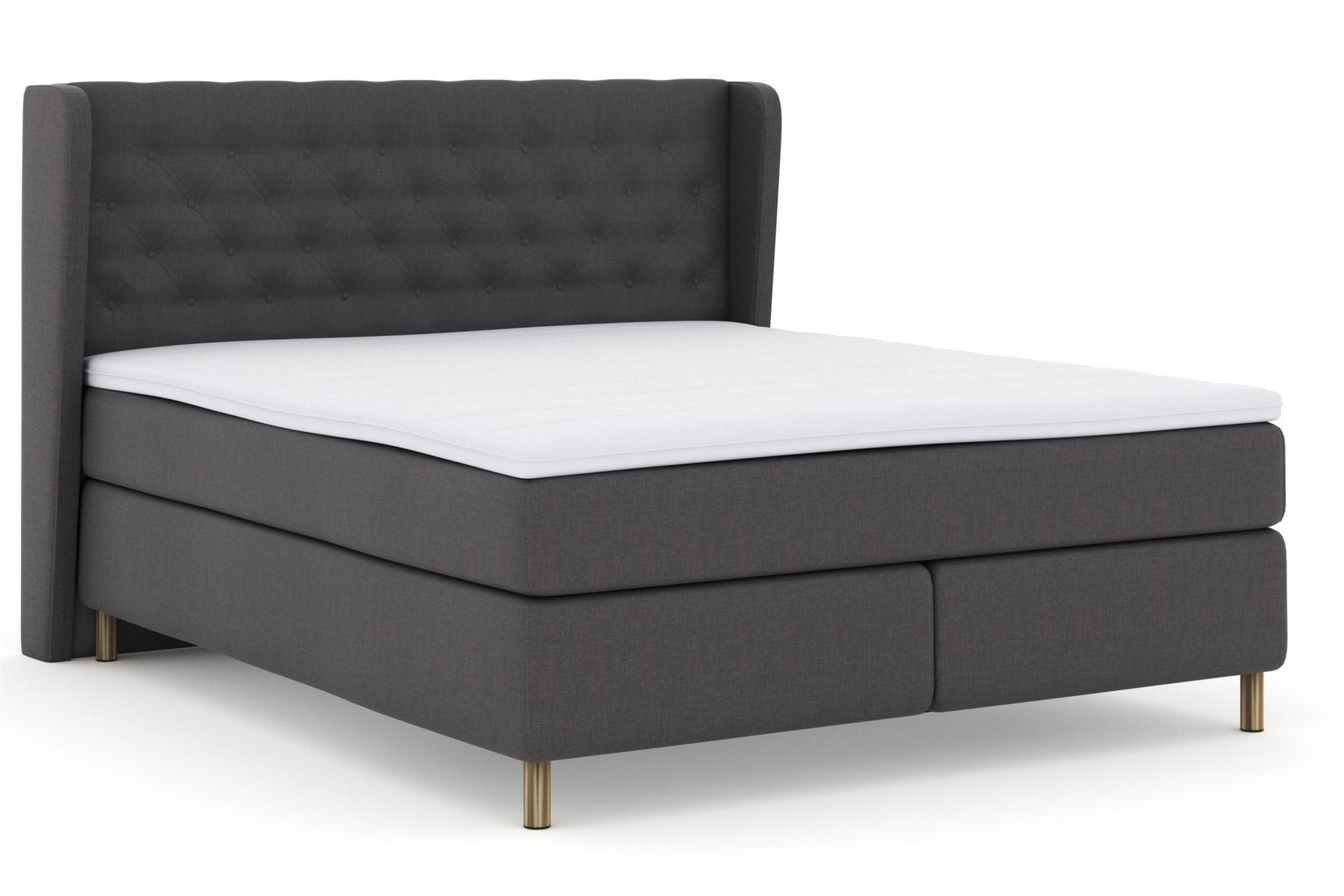 Select No 3 Komplett Sengepakke 160x200 Fast/Medium - Mørkegrå/Kobberben - Møbler - Senger - Komplett sengepakke
