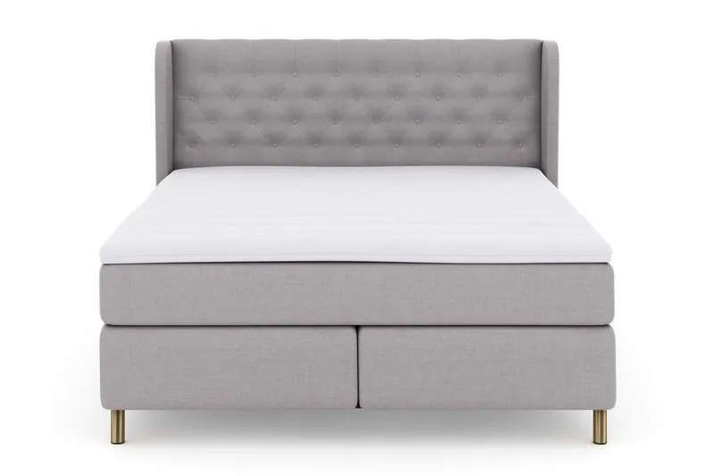 Select No 3 Komplett Sengepakke 160x200 Medium - Lysegrå/Kobberben - Møbler - Senger - Kontinentalsenger