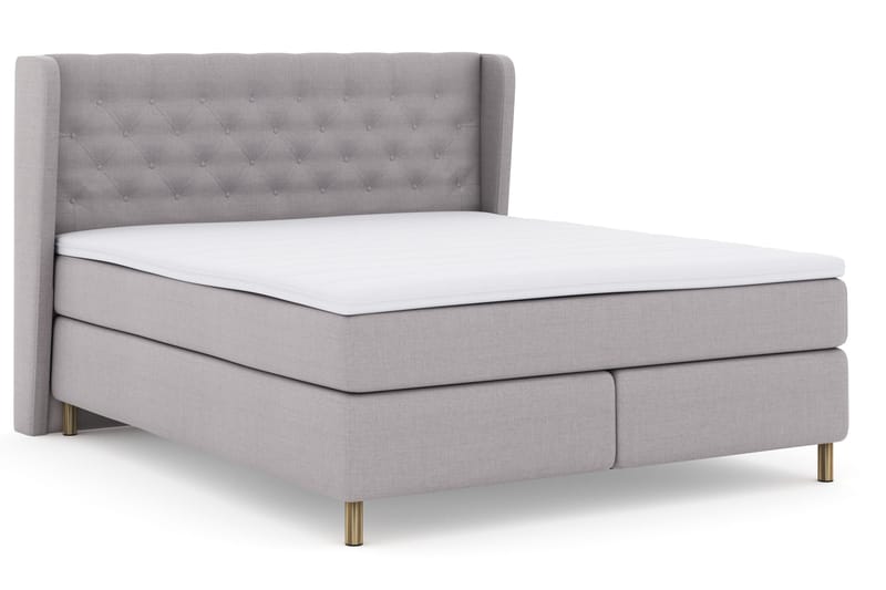 Select No 3 Komplett Sengepakke 180x200 Fast - Lysegrå/Kobberben - Møbler - Senger - Kontinentalsenger