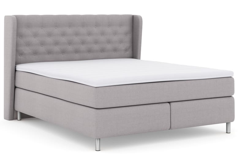 Select No 3 Komplett Sengepakke 180x200 Fast - Lysegrå/Metallben - Møbler - Senger - Komplett sengepakke
