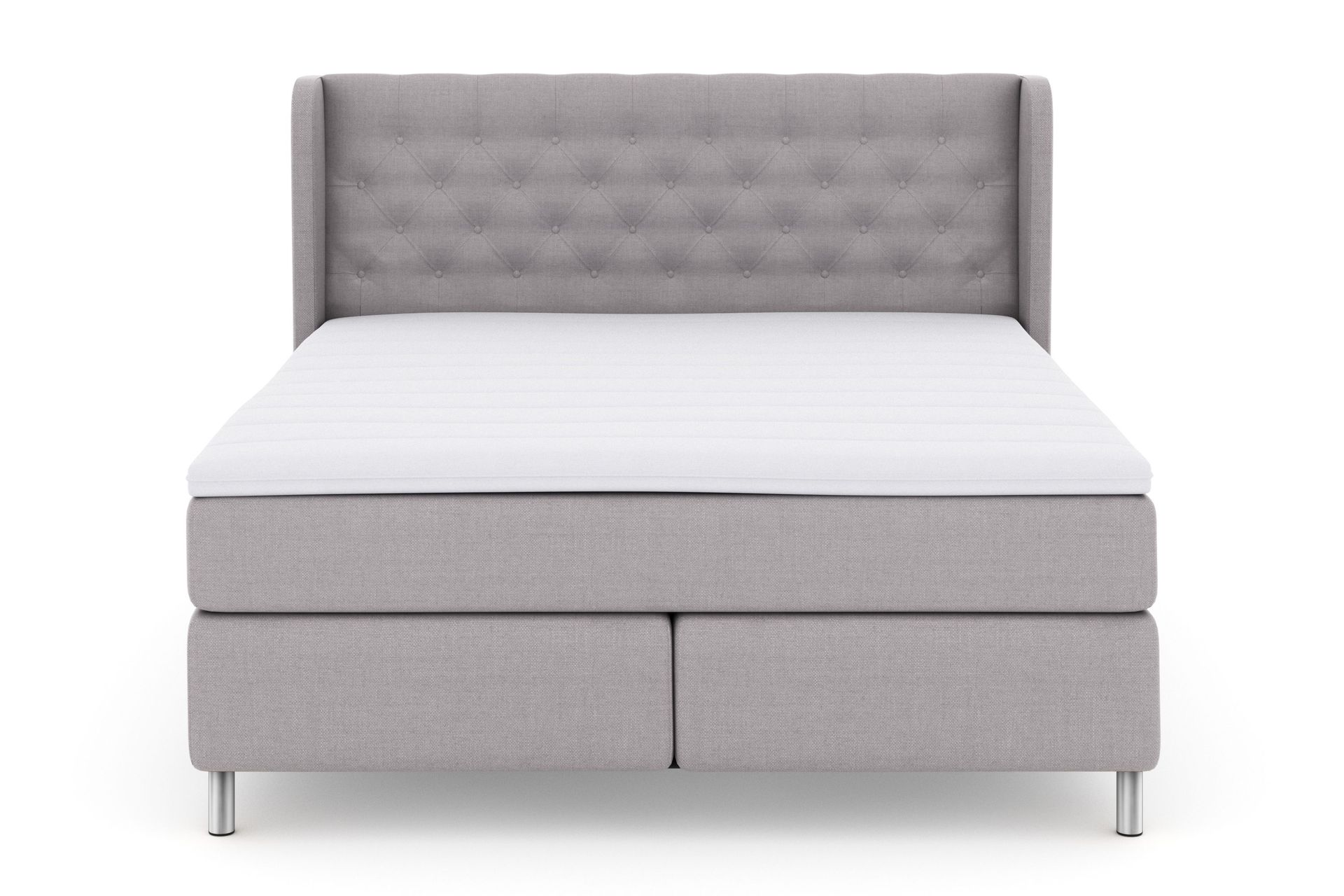 Select No 3 Komplett Sengepakke 180x200 Fast - Lysegrå/Metallben