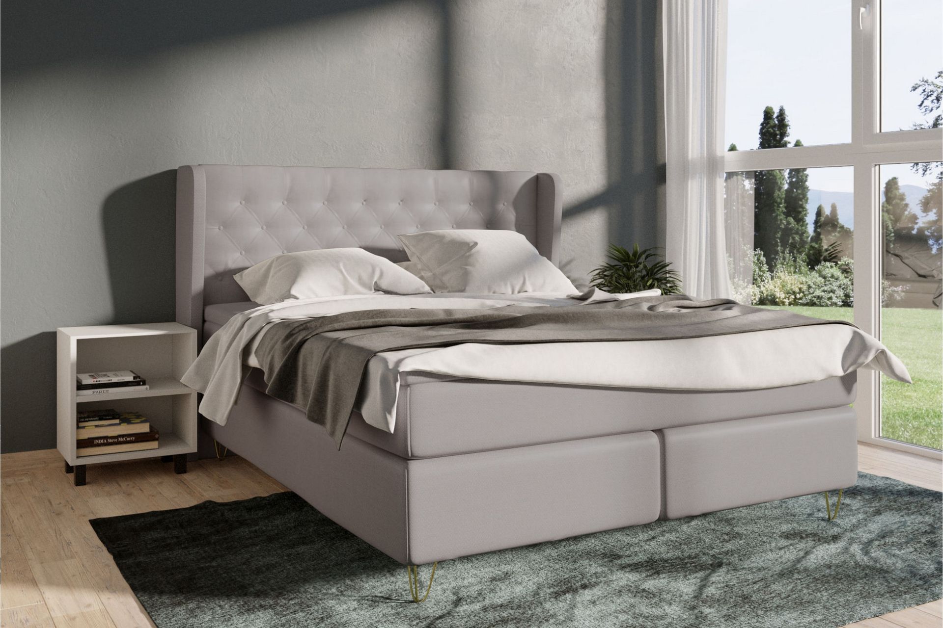 Select No 3 Komplett Sengepakke 180x200 Fast - Lysegrå/Metallben - Møbler - Senger - Komplett sengepakke