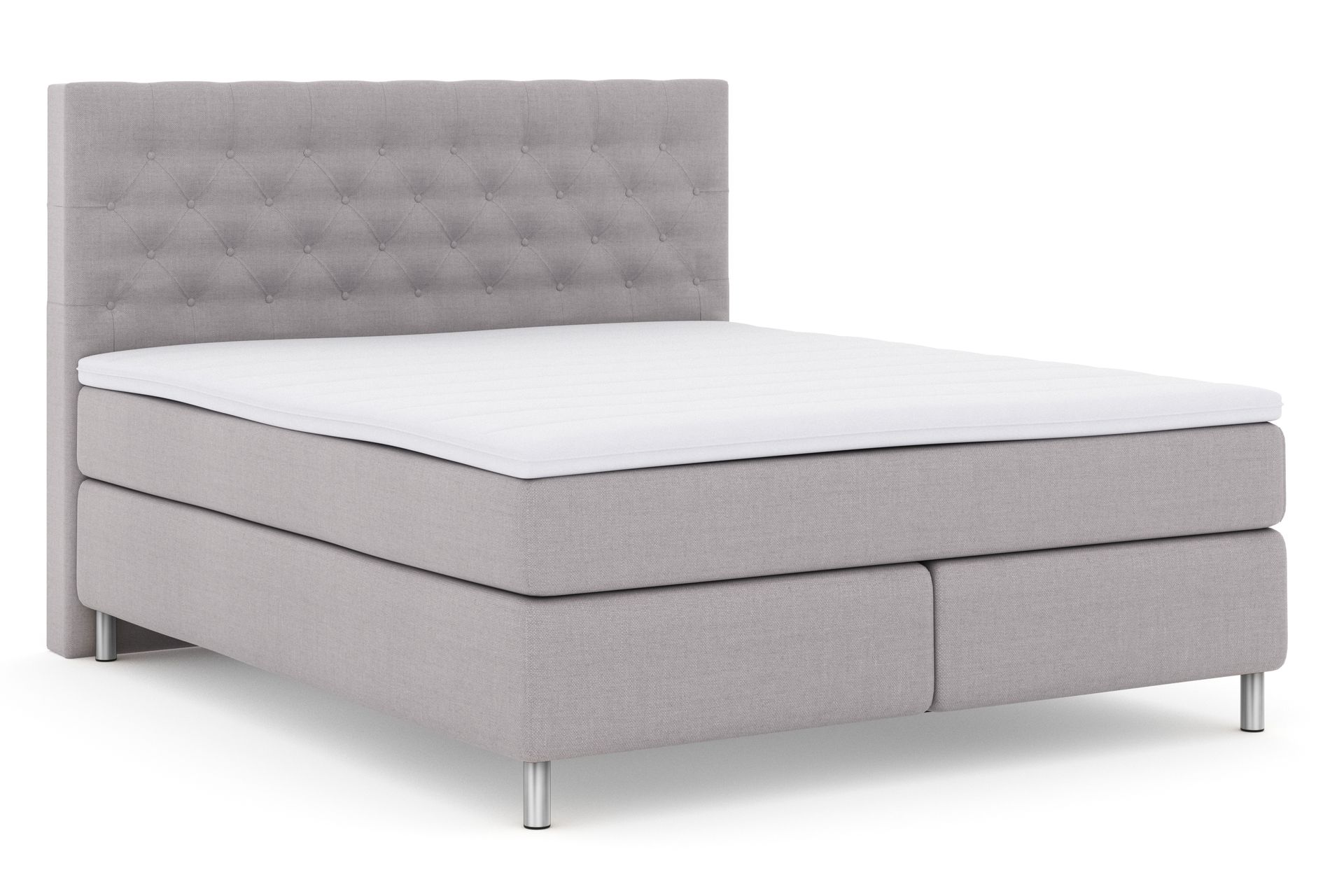 Select No 3 Komplett Sengepakke 180x200 Fast - Lysegrå/Metallben - Møbler - Senger - Komplett sengepakke