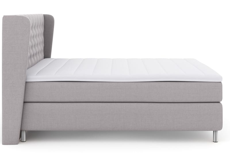 Select No 3 Komplett Sengepakke 180x200 Fast - Lysegrå/Metallben - Møbler - Senger - Kontinentalsenger
