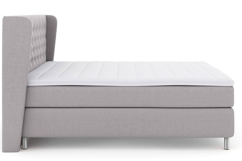 Select No 3 Komplett Sengepakke 180x200 Fast - Lysegrå/Metallben - Møbler - Senger - Komplett sengepakke