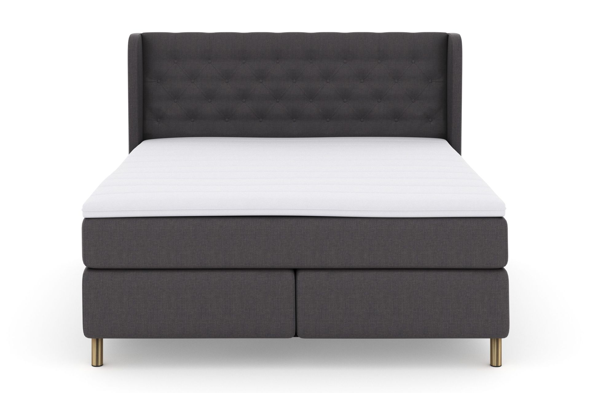 Select No 3 Komplett Sengepakke 180x200 Fast - Mørkegrå/Kobberben