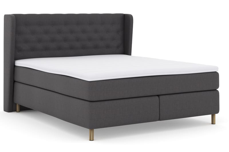 Select No 3 Komplett Sengepakke 180x200 Fast - Mørkegrå/Kobberben - Møbler - Senger - Komplett sengepakke