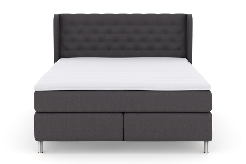 Select No 3 Komplett Sengepakke 180x200 Fast - Mørkegrå/Metallben - Møbler - Senger - Kontinentalsenger