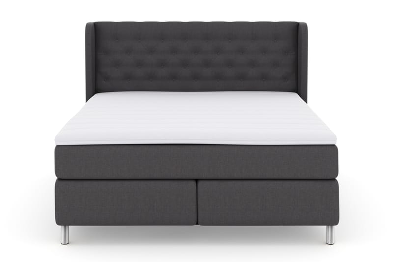 Select No 3 Komplett Sengepakke 180x200 Fast - Mørkegrå/Metallben - Møbler - Senger - Komplett sengepakke