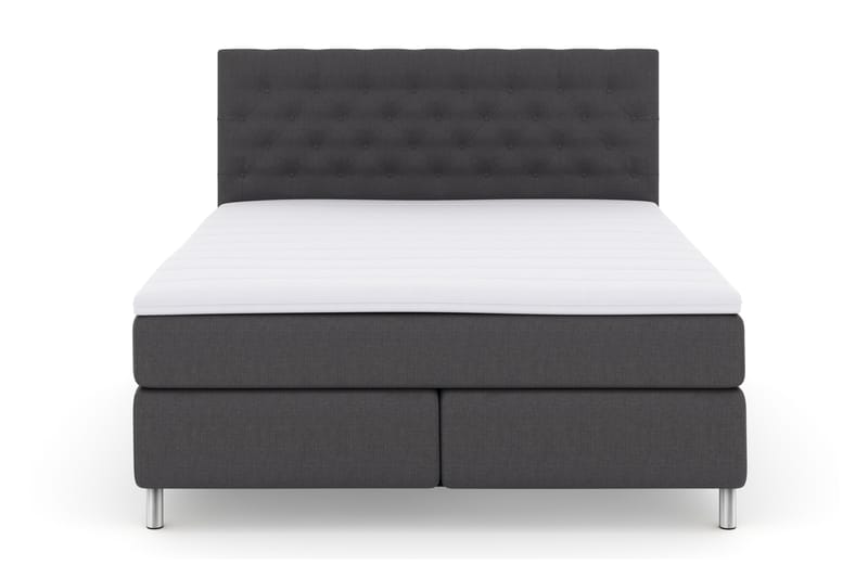 Select No 3 Komplett Sengepakke 180x200 Fast - Mørkegrå/Metallben - Møbler - Senger - Komplett sengepakke