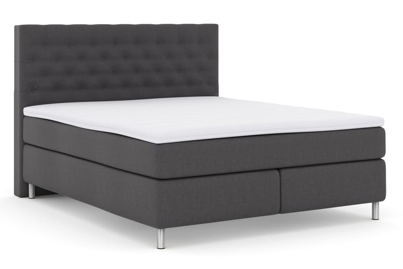Select No 3 Komplett Sengepakke 180x200 Fast - Mørkegrå/Metallben - Møbler - Senger - Komplett sengepakke