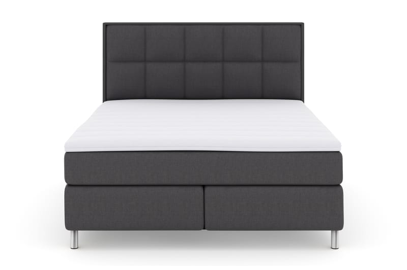 Select No 3 Komplett Sengepakke 180x200 Fast - Mørkegrå/Metallben - Møbler - Senger - Komplett sengepakke