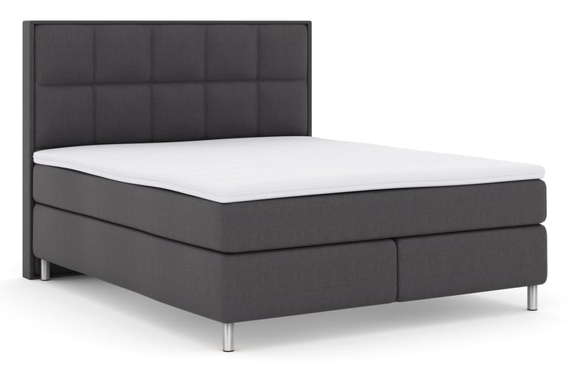 Select No 3 Komplett Sengepakke 180x200 Fast - Mørkegrå/Metallben - Møbler - Senger - Komplett sengepakke