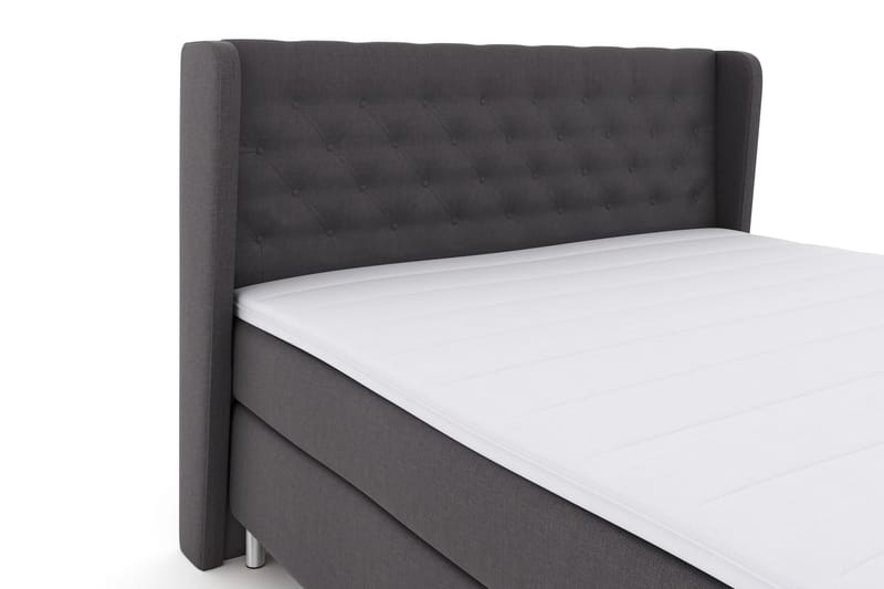 Select No 3 Komplett Sengepakke 180x200 Fast - Mørkegrå/Metallben - Møbler - Senger - Kontinentalsenger