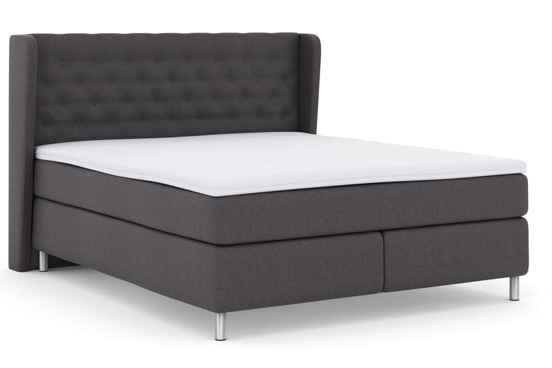 Select No 3 Komplett Sengepakke 180x200 Fast - Mørkegrå/Metallben - Møbler - Senger - Kontinentalsenger