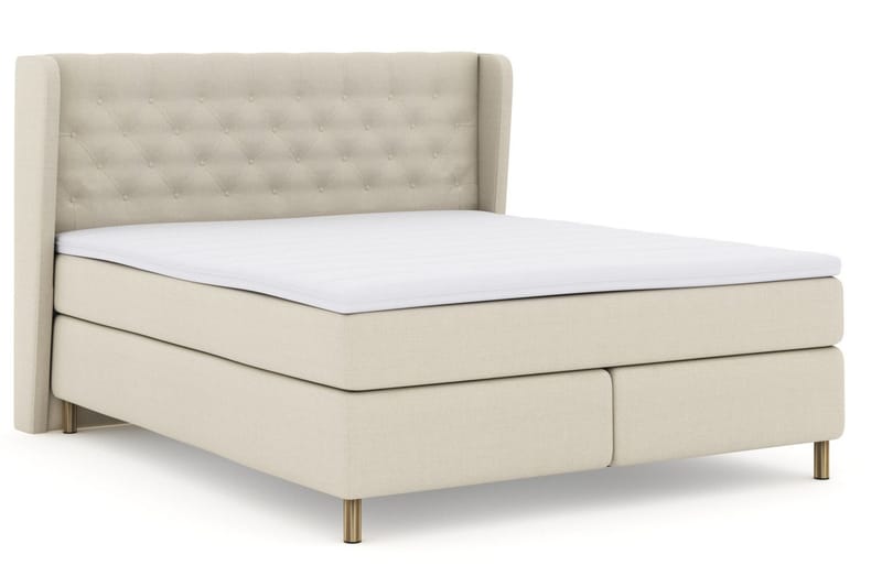 Select No 3 Komplett Sengepakke 180x200 Fast/Medium - Beige/Kobberben - Møbler - Senger - Kontinentalsenger