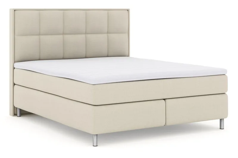 Select No 3 Komplett Sengepakke 180x200 Fast/Medium - Beige/Metallben - Møbler - Senger - Kontinentalsenger