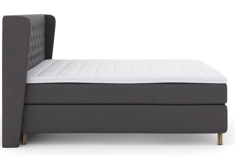Select No 3 Komplett Sengepakke 180x200 Fast/Medium - Mørkegrå/Kobberben - Møbler - Senger - Kontinentalsenger