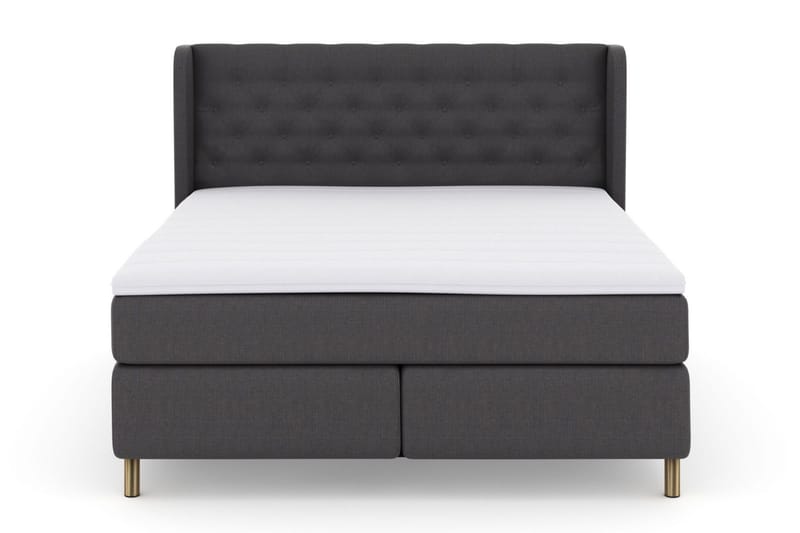 Select No 3 Komplett Sengepakke 180x200 Fast/Medium - Mørkegrå/Kobberben - Møbler - Senger - Kontinentalsenger