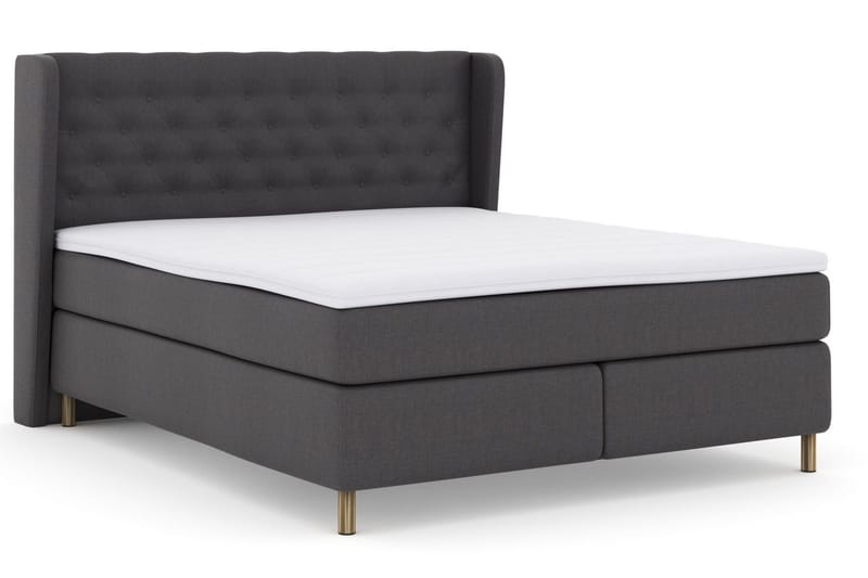 Select No 3 Komplett Sengepakke 180x200 Fast/Medium - Mørkegrå/Kobberben - Møbler - Senger - Kontinentalsenger