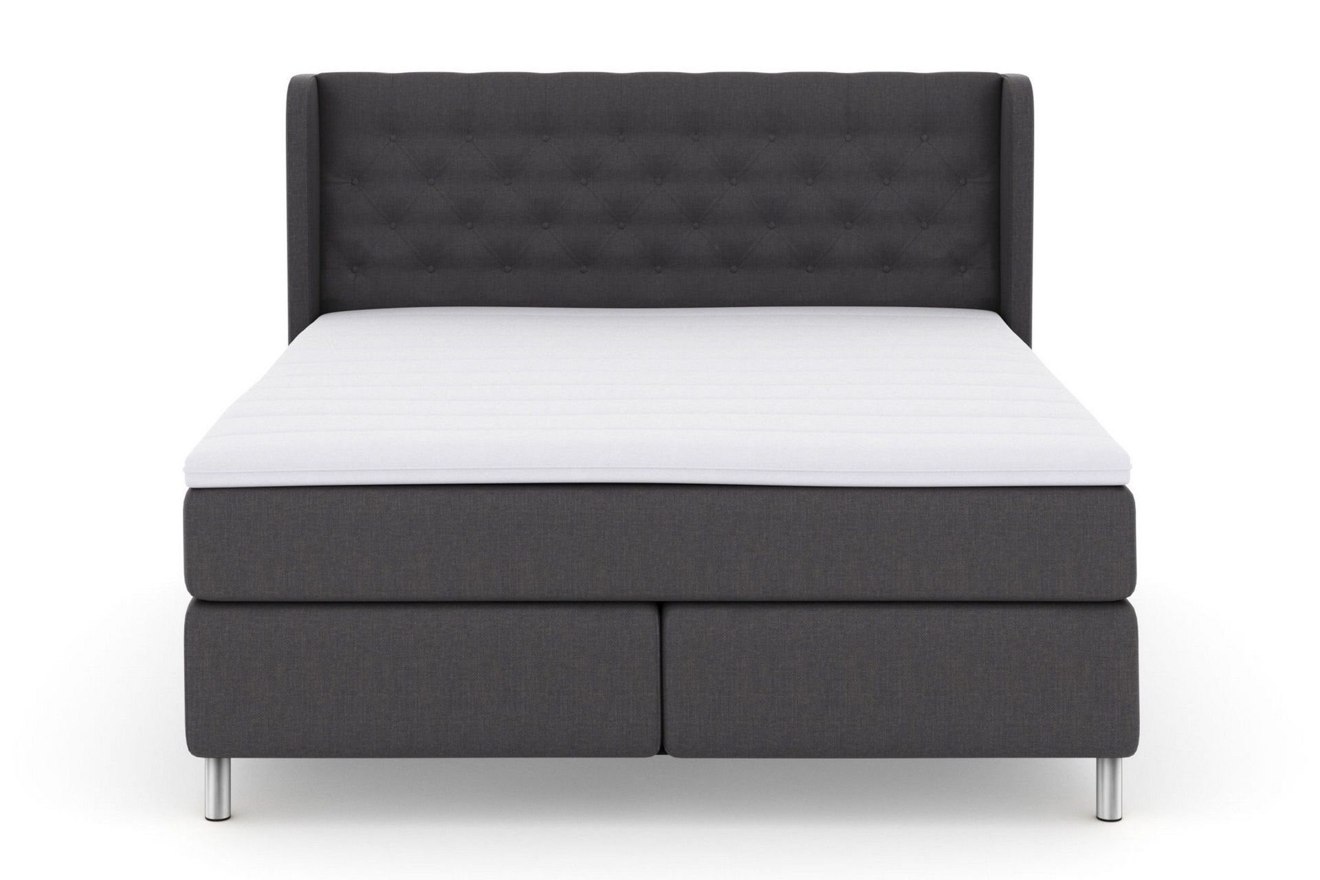 Select No 3 Komplett Sengepakke 180x200 Fast/Medium - Mørkegrå/Metallben