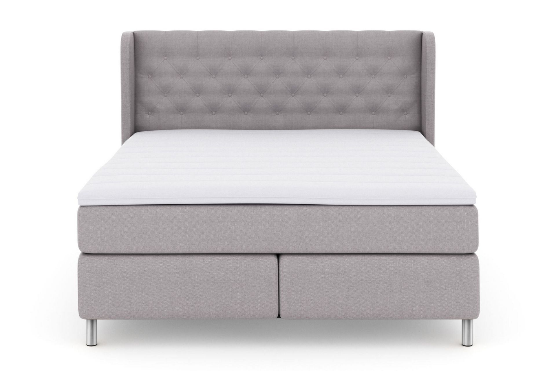 Select No 3 Komplett Sengepakke 180x200 Medium - Lysegrå/Metallben - Møbler - Senger - Komplett sengepakke
