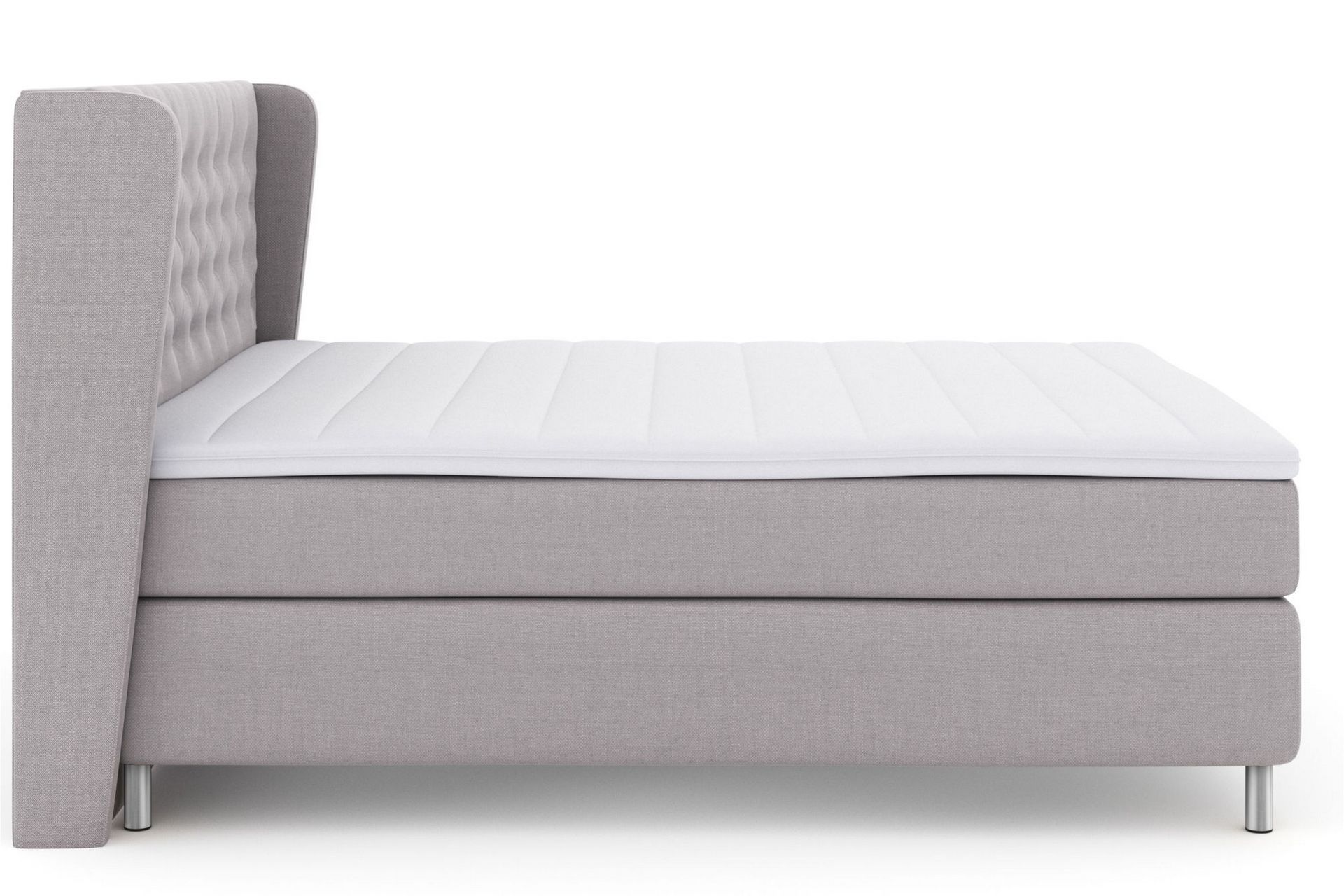 Select No 3 Komplett Sengepakke 180x200 Medium - Lysegrå/Metallben - Møbler - Senger - Komplett sengepakke