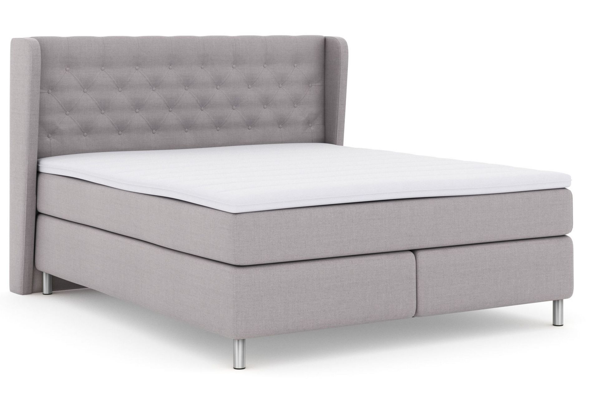 Select No 3 Komplett Sengepakke 180x200 Medium - Lysegrå/Metallben - Møbler - Senger - Komplett sengepakke
